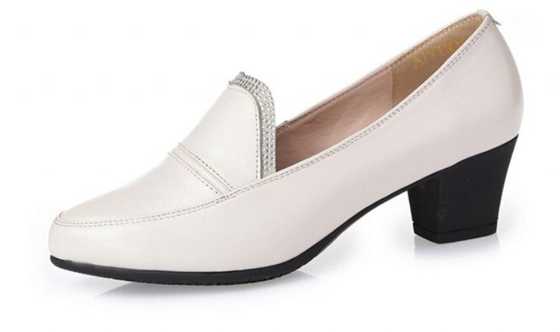 Charis Dames Leren Pumps Schoenen - Rood