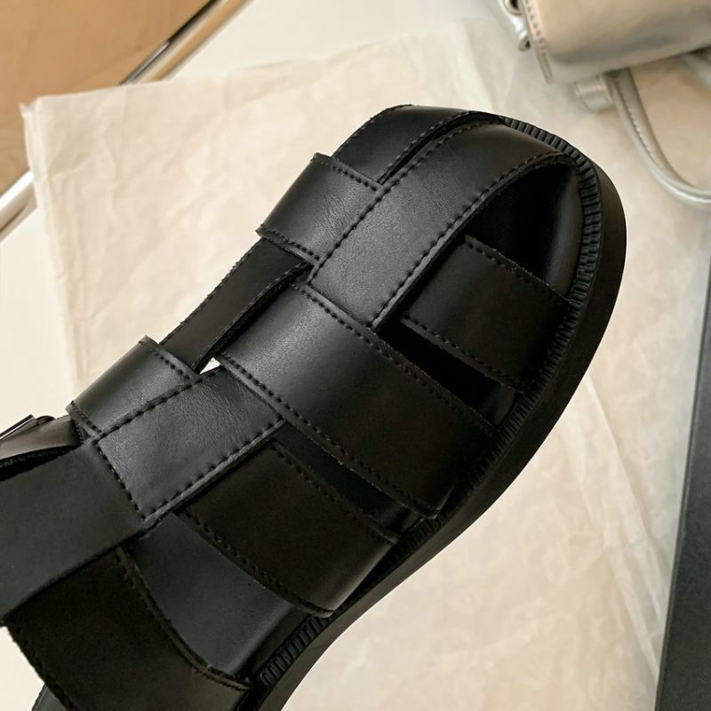 Charito Dames Comfortabele Leren Sandalen - Zwart
