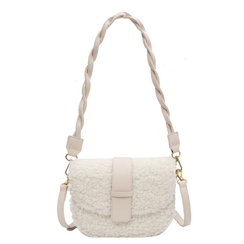 Charito Dames Winter Pluche Designer Handtas - Wit