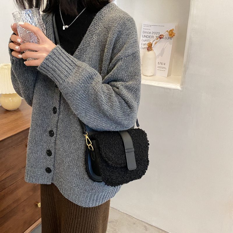 Charito Dames Winter Pluche Designer Handtas - Wit