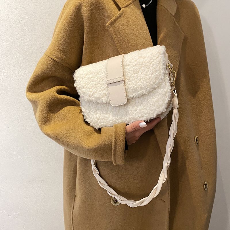 Charito Dames Winter Pluche Designer Handtas - Wit