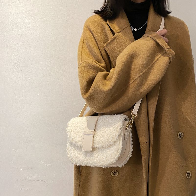 Charito Dames Winter Pluche Designer Handtas - Wit