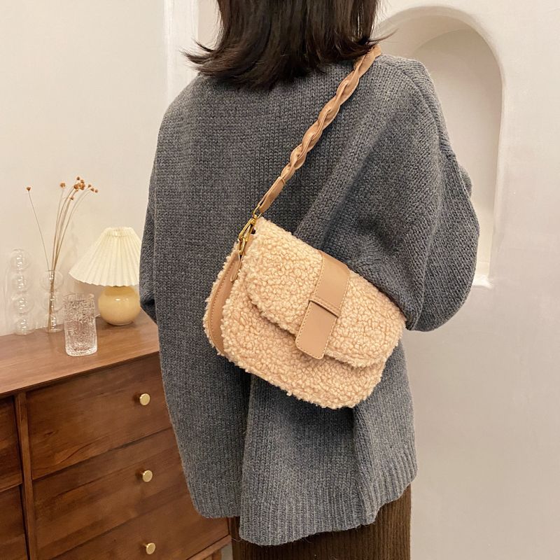 Charito Dames Winter Pluche Designer Handtas - Wit