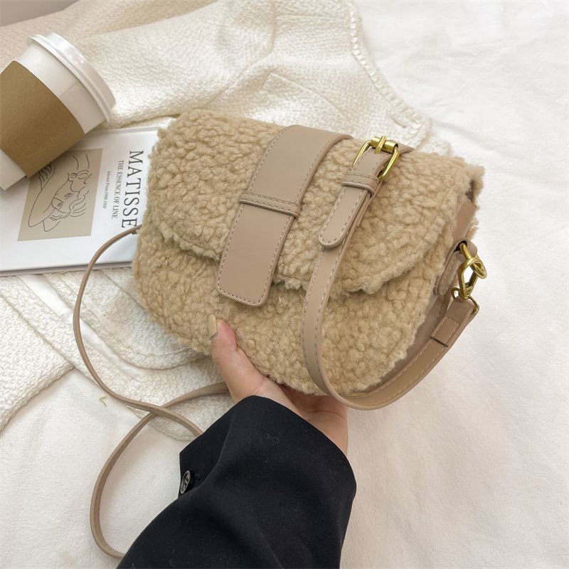 Charito Dames Winter Pluche Designer Handtas - Wit