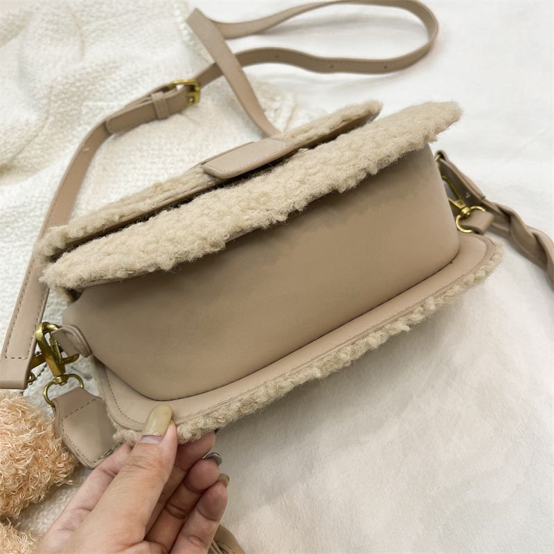 Charito Dames Winter Pluche Designer Handtas - Wit