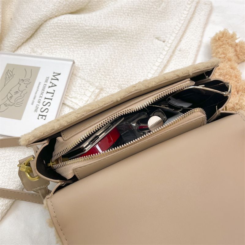 Charito Dames Winter Pluche Designer Handtas - Wit