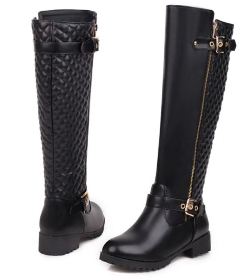 Charles Dames Winter Kniehoge Zwarte Laarzen - Zwart