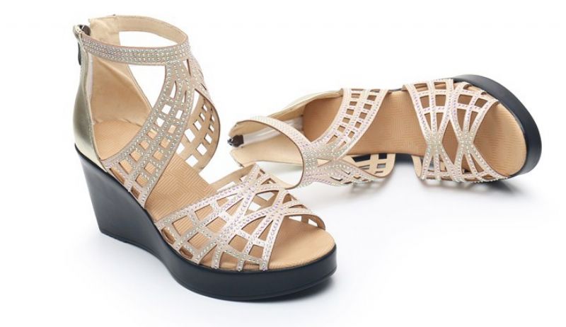 Charli Platform Wedge Sandaal Voor Dames - Goud
