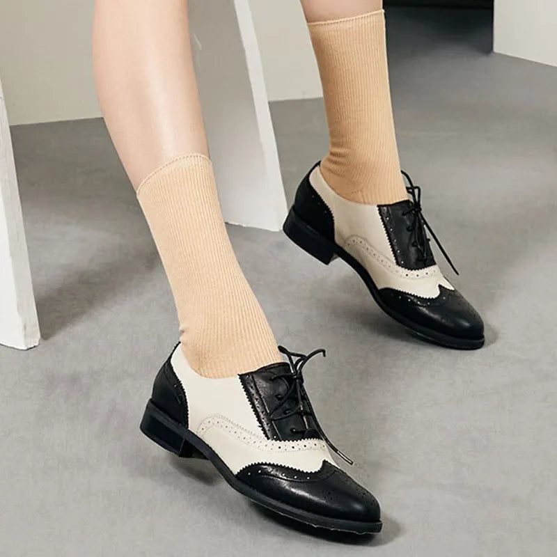 Charly Dames Oxfords - Zilver Wit Roze