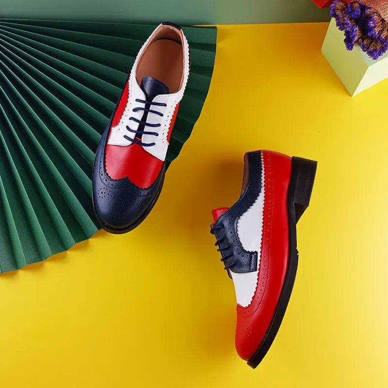 Charly Dames Oxfords - Zilver Wit Roze