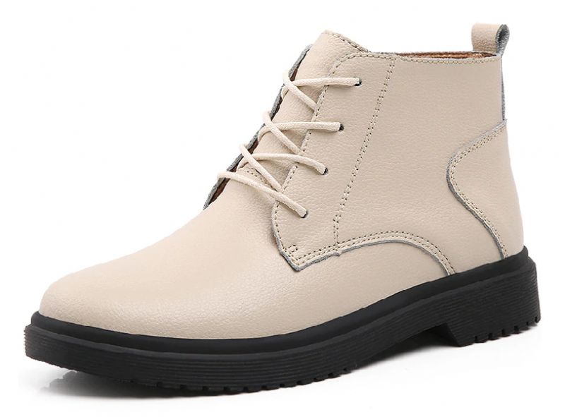 Chaten Dames Oxford Veter Enkel Laarzen - Beige