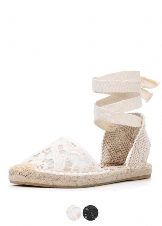 Chelio Dames Kant Platte Espadrilles