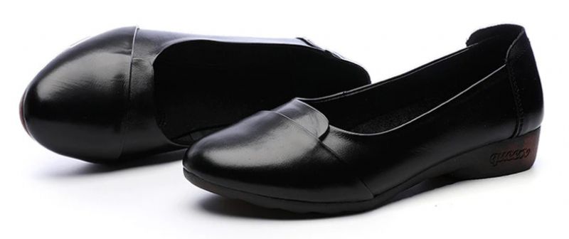 Cher Dames Platte Leren Instappers Loafers - Beige