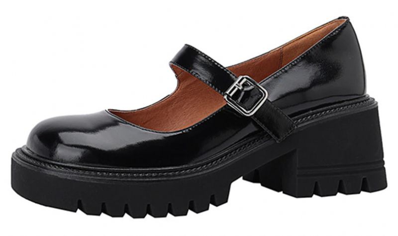 Cheslie Dames Lakleren Platform Schoenen - Zwart