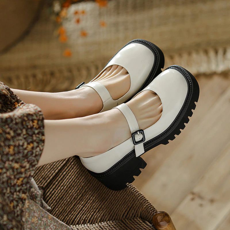 Cheslie Dames Lakleren Platform Schoenen - Zwart