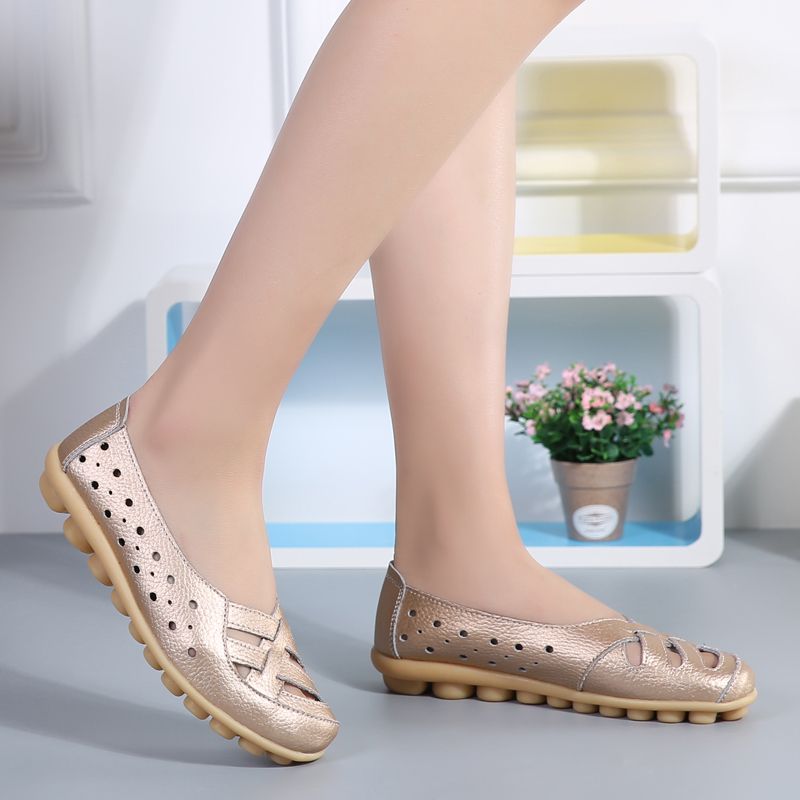 Chiara Dames Leren Instappers Loafer Schoenen - Geel