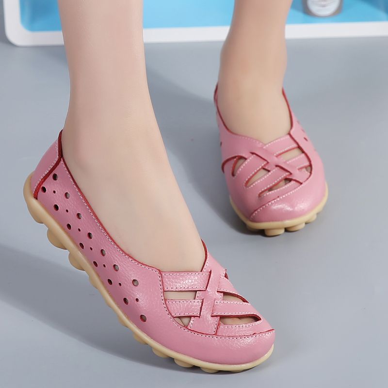 Chiara Dames Leren Instappers Loafer Schoenen - Geel