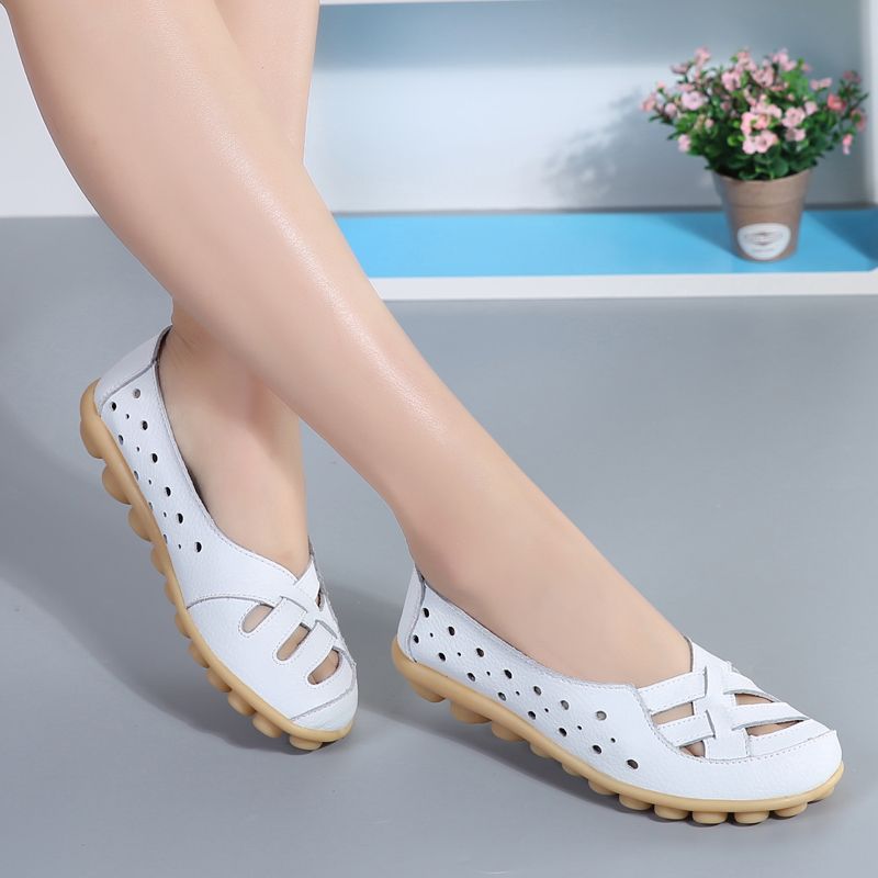 Chiara Dames Leren Instappers Loafer Schoenen - Geel