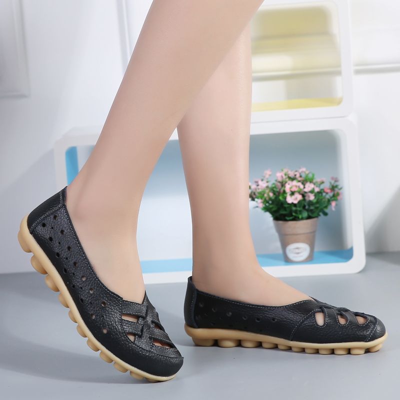 Chiara Dames Leren Instappers Loafer Schoenen - Geel