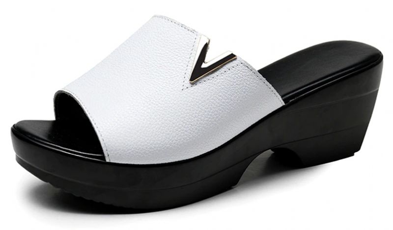 Chiqui Dames Chunky-soled Leren Sandaal - Wit