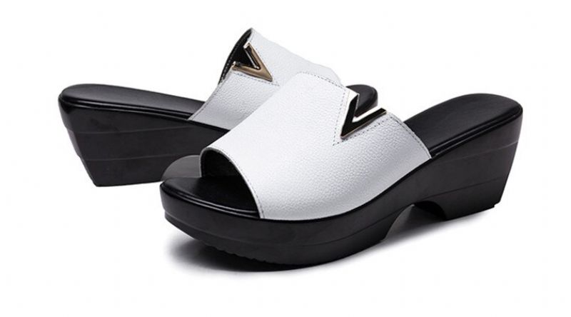 Chiqui Dames Chunky-soled Leren Sandaal - Wit