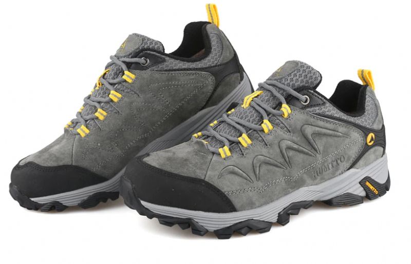 Chronos Heren Echte Leren Wandelschoenen - Grijs