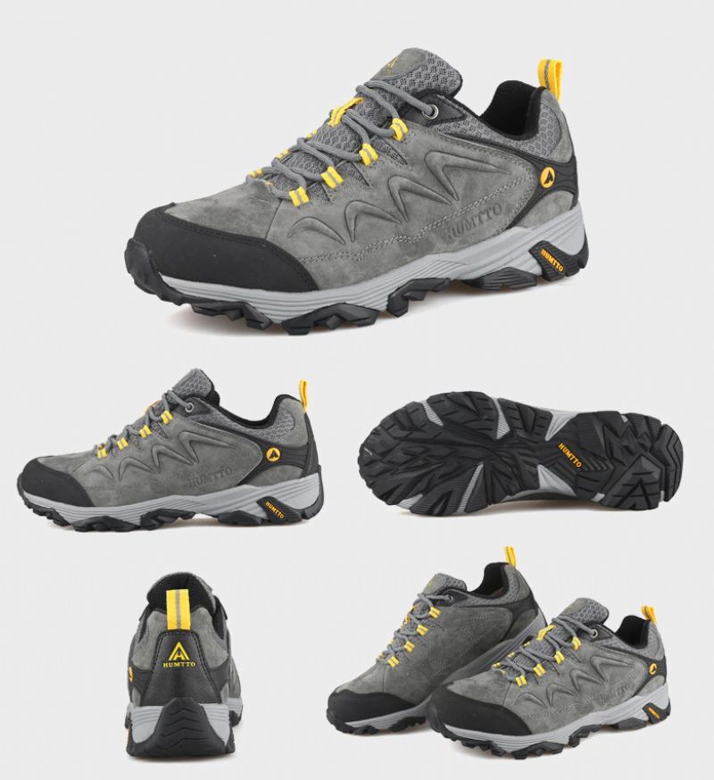 Chronos Heren Echte Leren Wandelschoenen - Grijs