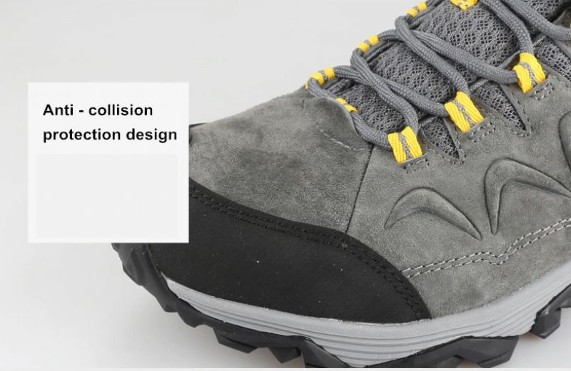 Chronos Heren Echte Leren Wandelschoenen - Grijs