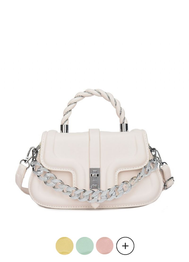 Cintya Dames Kleine Leren Handtas Met Ketting