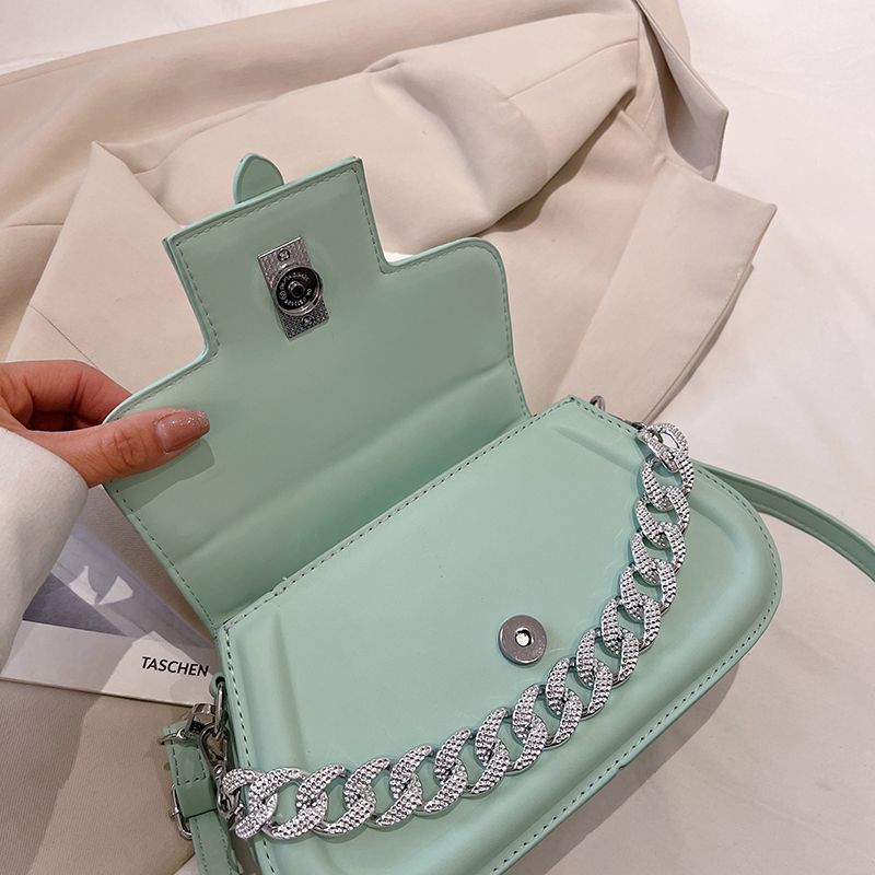 Cintya Dames Kleine Leren Handtas Met Ketting - Beige