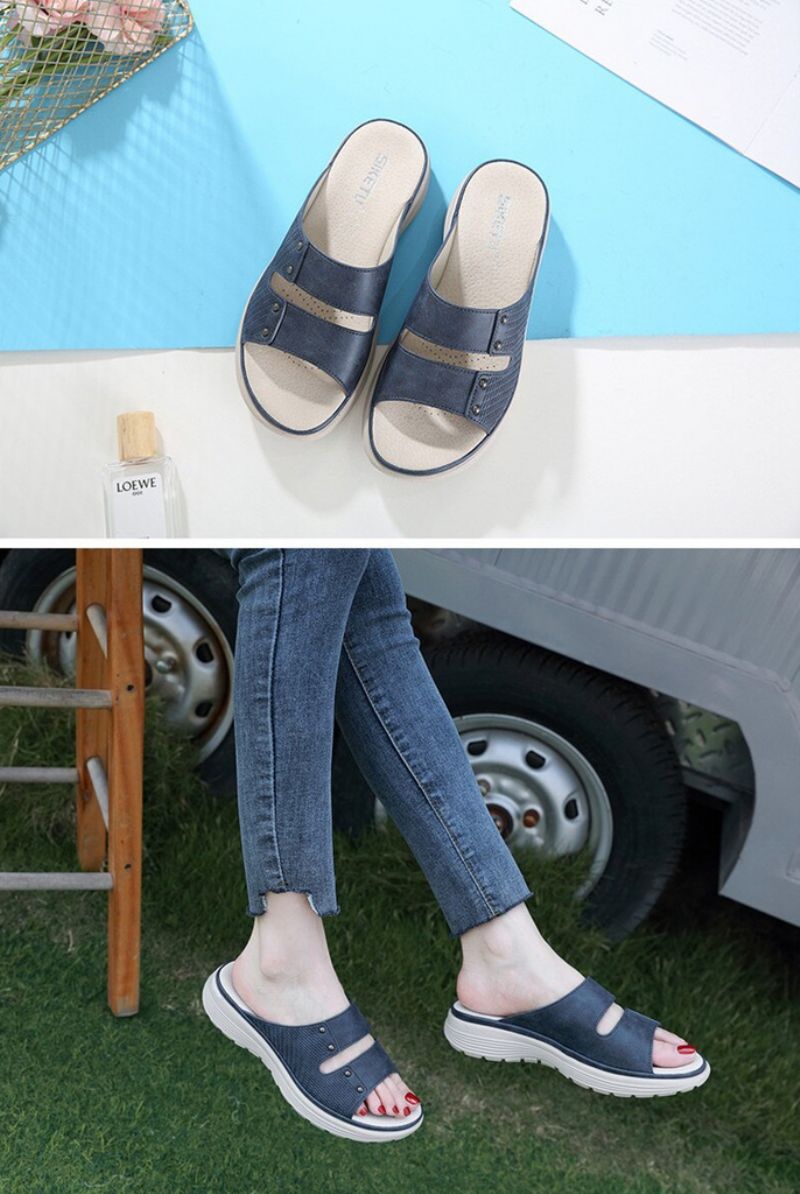 Clara Dames Comfortabele Casual Sandaal - Blauw