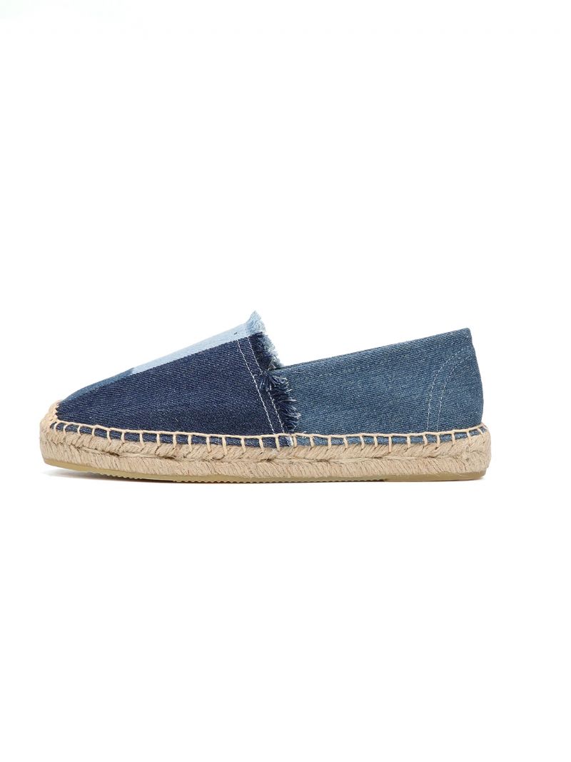 Clara Modieuze Espadrilles Voor Dames - Blauwe ronde neus