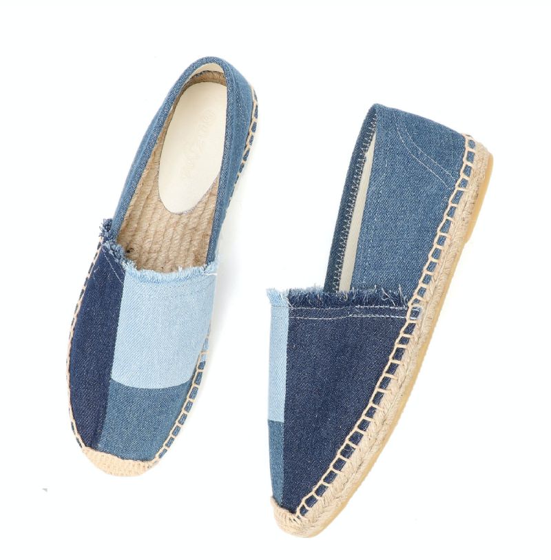 Clara Modieuze Espadrilles Voor Dames - Blauwe ronde neus