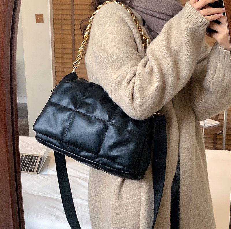 Claret Dames Gewatteerde Crossbody Handtassen - Zwart