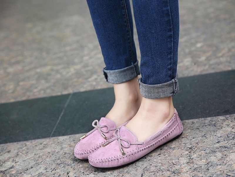 Clarise Dames Platte Loafer Schoenen - Beige