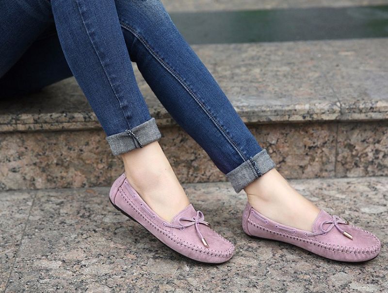 Clarise Dames Platte Loafer Schoenen - Beige