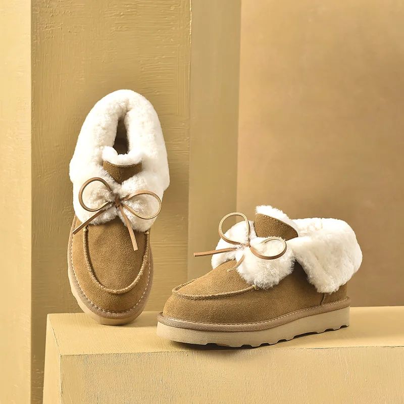 Clariza Dames Platte Winter Loafer - Kameel