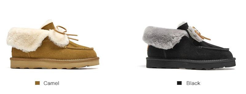 Clariza Dames Platte Winter Loafer - Kameel