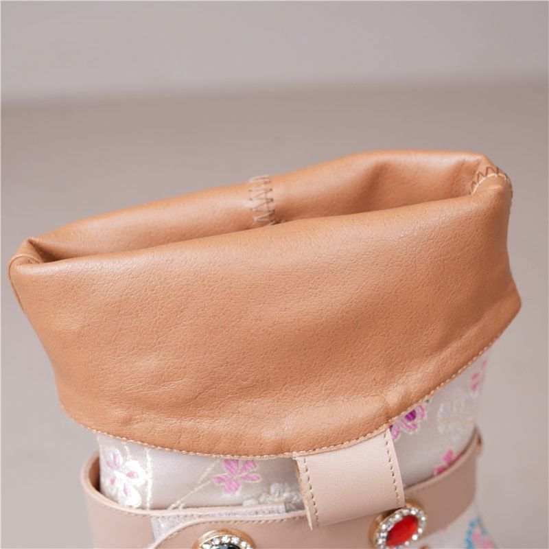 Clariza Dames Western Laarzen - Roze kort pluche