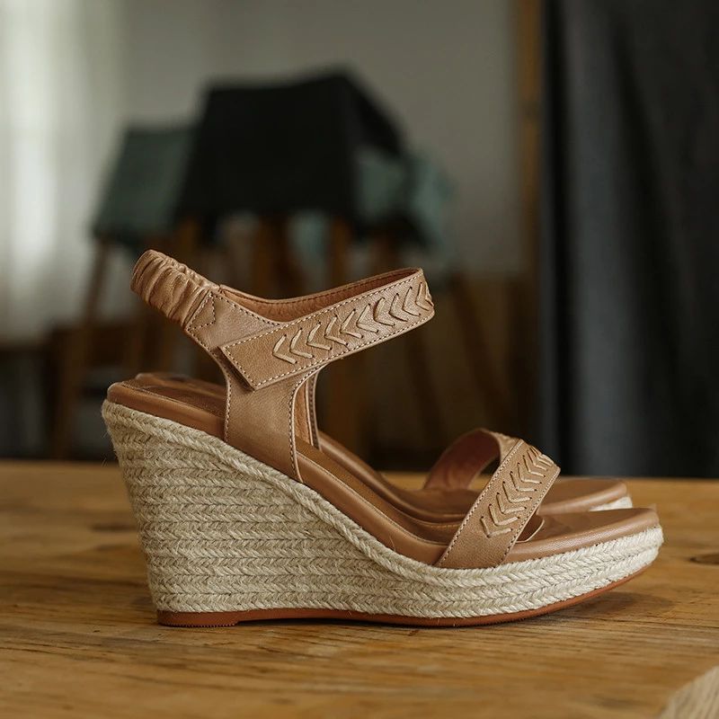 Claudia Dames Sandaal Wedges - Bruin