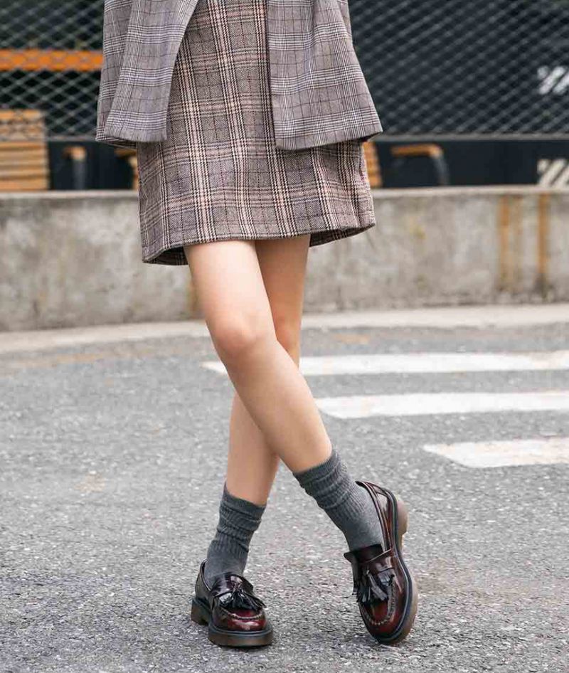 Claudy Dames Platte Loafers Met Platform - Zwart
