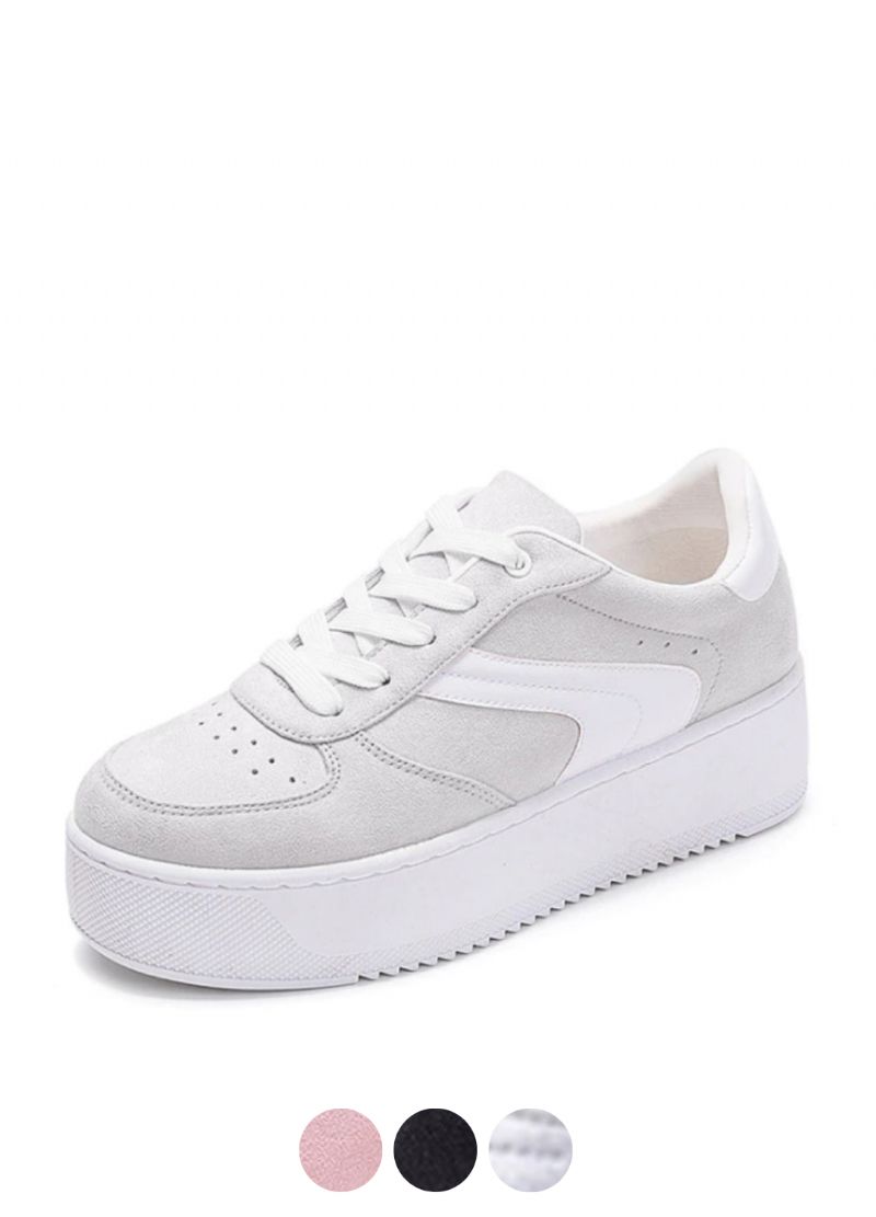 Cleo Dames Platform Canvas Lace-up Sneaker