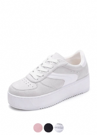 Cleo Dames Platform Canvas Lace-up Sneaker