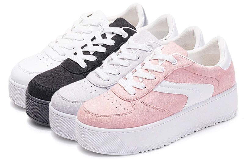 Cleo Dames Platform Canvas Lace-up Zwarte Sneaker - Grijs
