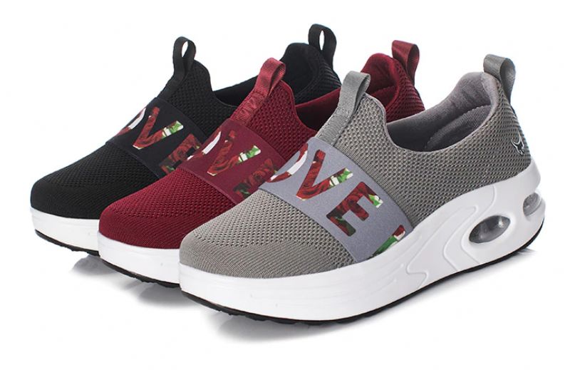 Clive Dames Platform Sportschoenen - Rood