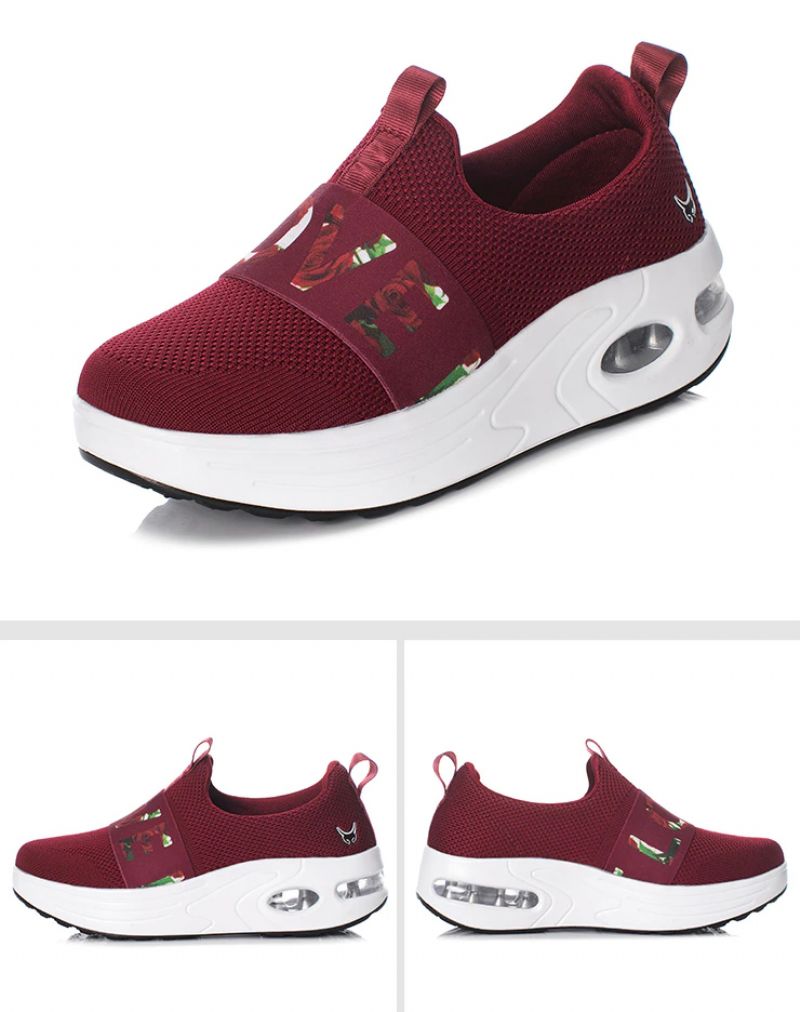 Clive Dames Platform Sportschoenen - Rood
