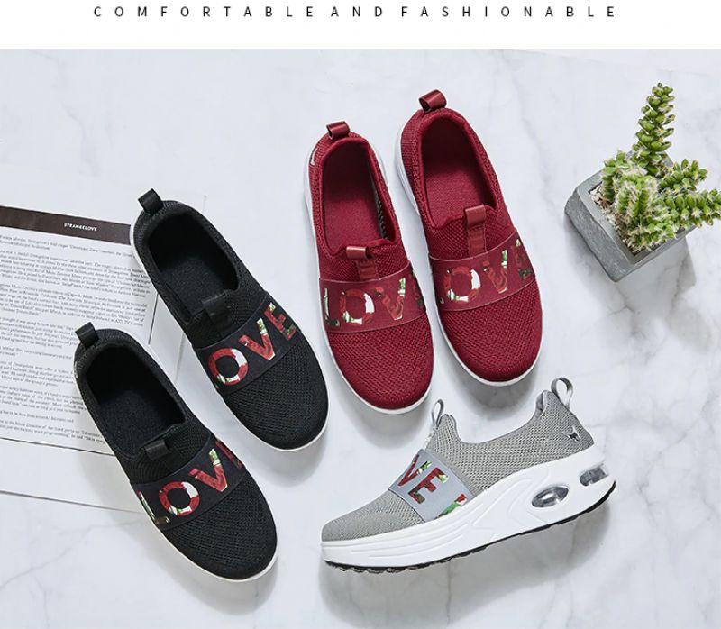 Clive Dames Platform Sportschoenen - Rood