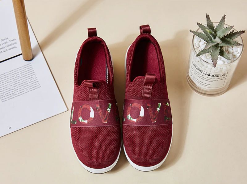 Clive Dames Platform Sportschoenen - Rood