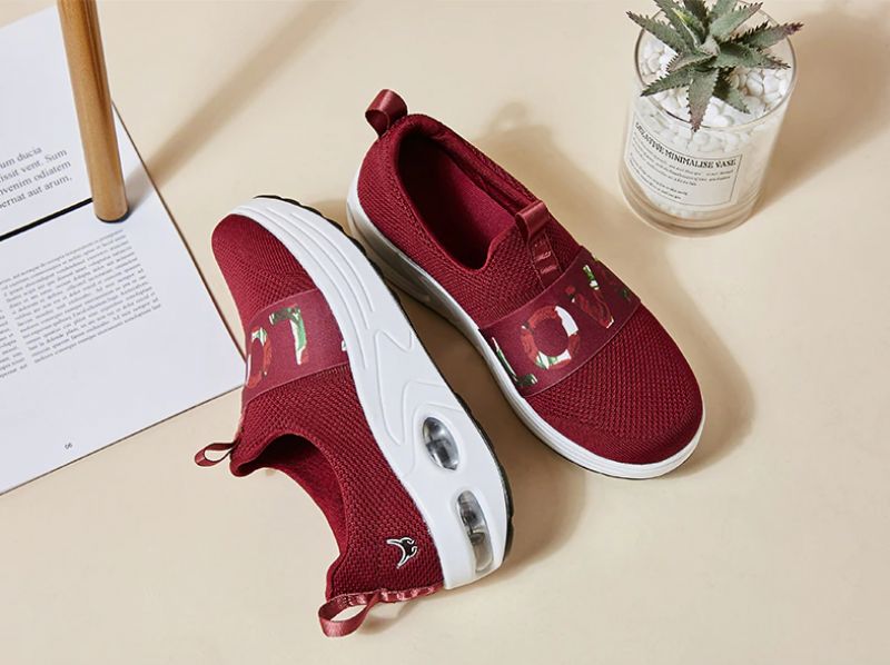 Clive Dames Platform Sportschoenen - Rood