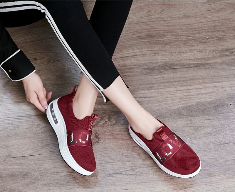 Clive Dames Platform Sportschoenen - Rood